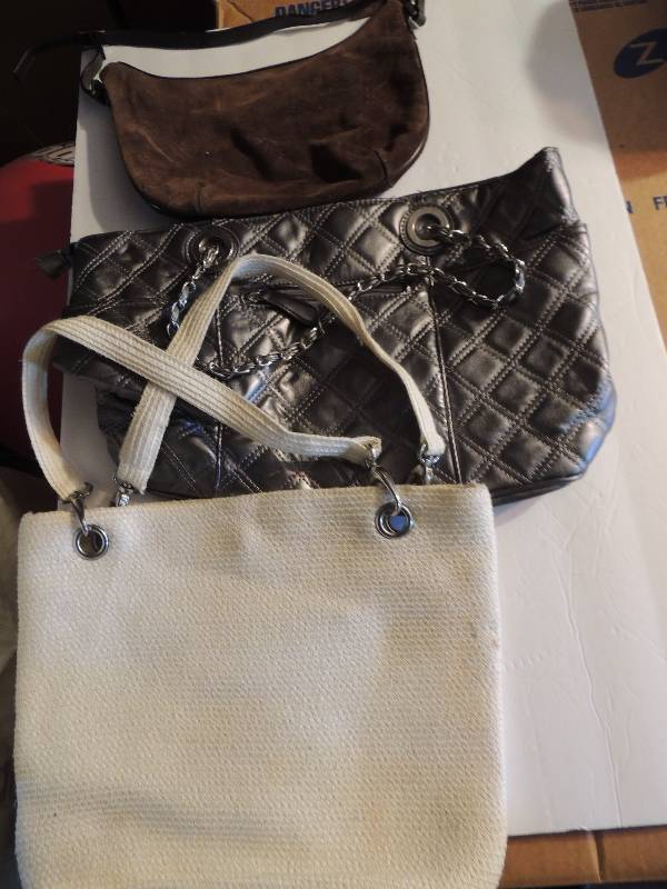 lot 122 image: Purses Handbags- QTY5- brown suede...