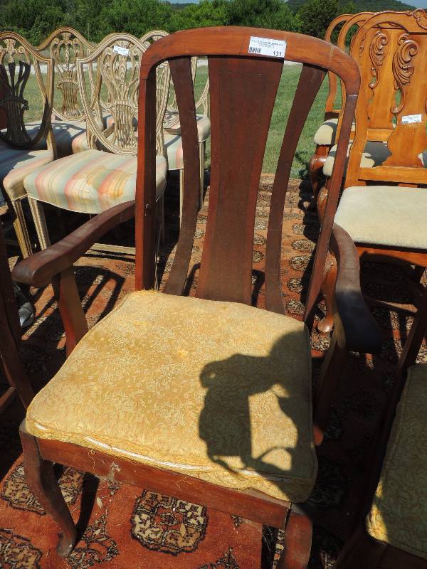 lot 131 image: 3 side chairs and 1 captain chair...