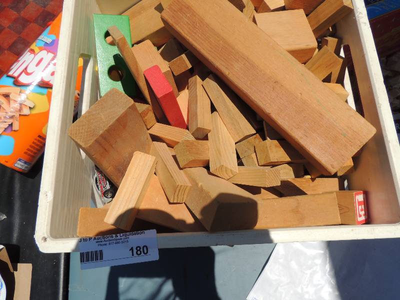 lot 180 image: Wooden Building Blocks in crate ...