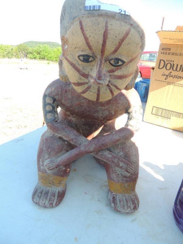 lot 213 image: Mayan Columbian Pottery sitting man...