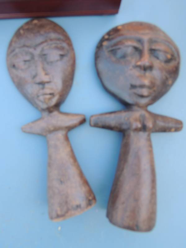 lot 242 image: HAND CRAFTEDCARVED   WOOD  MAN & A...