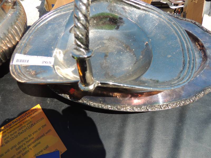 lot 265 image: 2 serving trays - ONE IS A HANLED B...