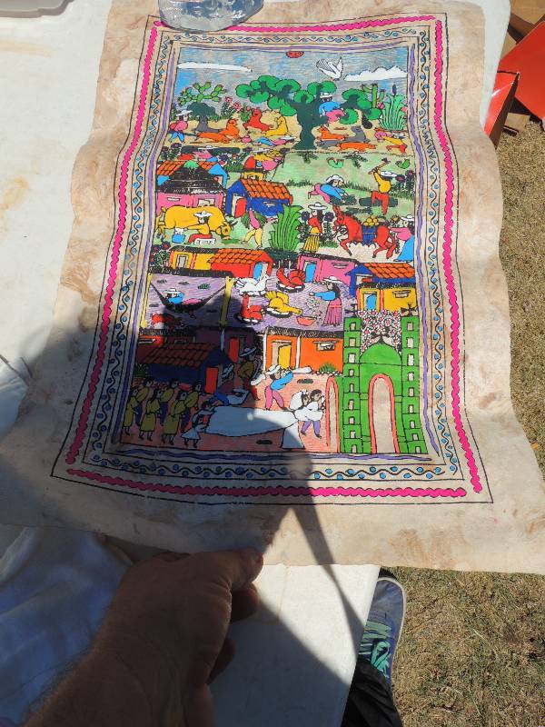 lot 281 image: Hand painted 18x24 SKIN and glass R...