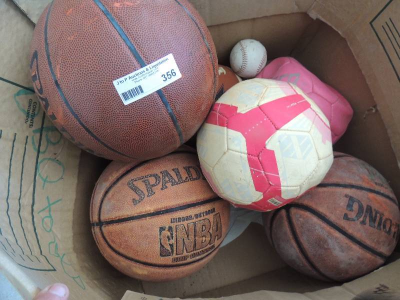 lot 356 image: Balls- Soccor, VolleyBALLS, basketb...