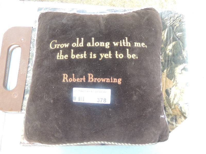 lot 378 image: Suede pillow (browning) with insula...