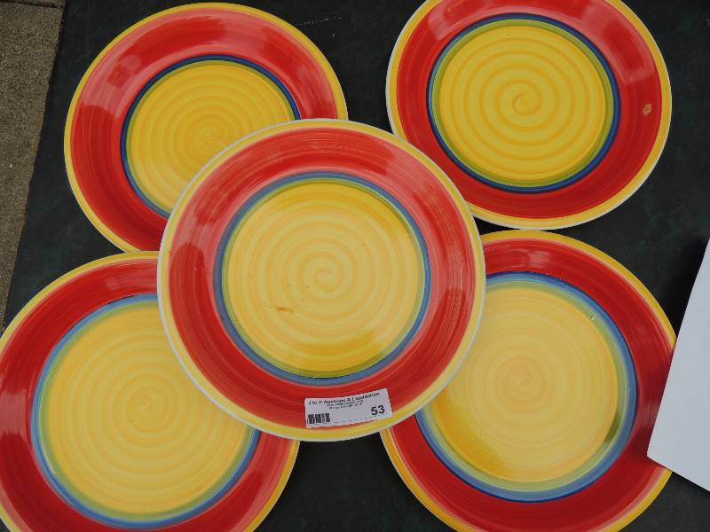 lot 53 image: 6 plates by Royal Norfolk - RED, Y...