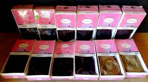 lot 2 image: LARGE LOT OF THINK PINK HONEY CLIP HAIR EXTENTIONS - ASSORTED COLORS (12x$)