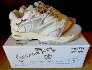 lot 3 image: BIG $ SEALED CASE - CALIFORNIA TOES OPENED TOED SNEAKERS - WOMENS SIZES 6.5, 7, 7.5, 8, 8.5, & 9 - 1 DOZEN IN CASE (12 X $)