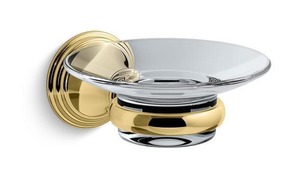 lot 11 image: NEWOPEN BOX - KOHLER 10560-PB DEVONSHIRE SOAP DISH & HOLDER $$
