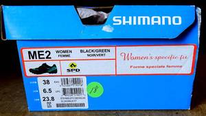 lot 18 image: NEW - SHIMANO ME2 Mountain Bike Shoes - SPD, Synthetic Gray Leather Womens size 6.5