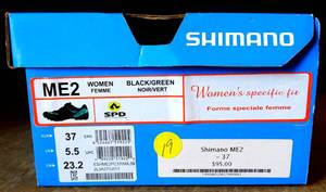 lot 19 image: NEW - SHIMANO ME2 Mountain Bike Shoes - SPD, Synthetic Gray Leather Womens size 5.5