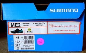 lot 20 image: NEW - SHIMANO ME2 Mountain Bike Shoes - SPD, Synthetic Gray Leather Womens size 10