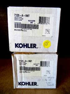 lot 58 image: NEWSEALED - KOHLER Bathroom Sink Grid Drain with Overflow in Vintage Nickel (2X$) 7129-A-VNT