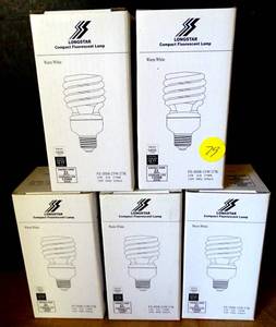 lot 79 image: NEW - Long Star 23W 120V Bright White CFL Bulb, E26 Base  FE-IISB-23W (5X$)