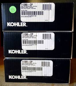 lot 93 image: NEWSEALED - KOHLER 11280-CP FORTE TRADITIONAL SOAP DISH & HOLDER (3X$)