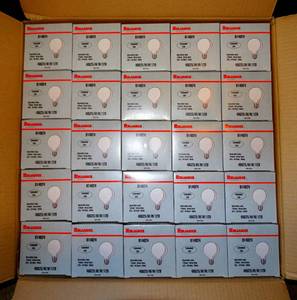 lot 105 image: CASE OF 25 - RELIANCE G25 General Purpose LED Light Bulbs $$