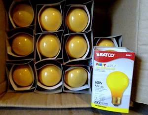 lot 112 image: ONE DOZEN LOT - SATCO S4987 60AY 130V Yel Cer Bulb