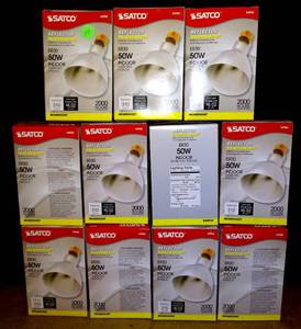 lot 114 image: Satco Incandescent Light Bulb (04956) 50 watt - 130 volt - ER30 - Medium Screw (E26) Base - 2,700K - Warm White - Dimmable - Frosted - Reflector Flood (11X$)