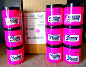lot 122 image: BIG $ LOT - Glominex Blacklight UV Reactive Paint 8 oz Jar - Pink (9X$)