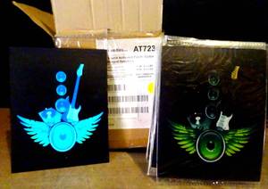lot 133 image: ULTIMATE COOL - CG NOVELTIES GUITAR & WINGED SPEAKERS LED SOUND ACTIVATED PATCH (FOR DISPLAY OR T-SHIRTS VIA 2 WAY TAPE - SEE PIC 2) EACH UNIT IS BATTERY POWERED WITH ADJUSTBLE SETTING - REACTS TO ANY SOUND (15X$)