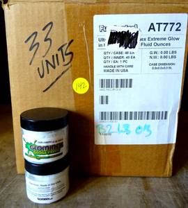 lot 142 image: BIG $ LOT - Glominex Glow Paint 4 oz Jar White (OVER $454OZ JAR)