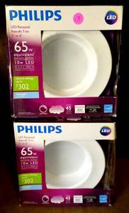 lot 178 image: NEWSEALED - PHILIPS LED RECESSED RETROFIT TRIM 5-6 LIGHT (2X$)