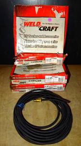 lot 180 image: Weldtec 45V08R BB (X2) Water Hose 25 ft Braided Rubber & 1 GAS Hose