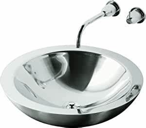 lot 252 image: BIG $ ITEM - Kohler Timpani 19 Stainless Steel Above the Counter Bathroom Sink Model K-2277-M-NA
