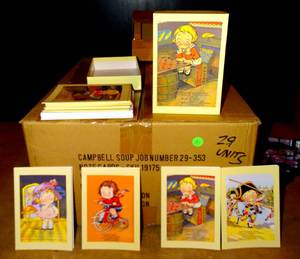 lot 191 image: CASE OF 29 UNITS - CAMPELLS SOUP 2005 NOTE CARDS WITH ENVELOPES (4 DIFFERENT DESIGNS WITH 20 ENVELOPES) - 580 TOTAL BLANK NOTECARDS