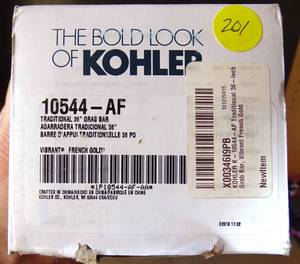 lot 201 image: NEWOPEN BOX - KOHLER 10544-AF Traditional 36-Inch Grab Bar