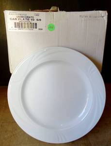 lot 202 image: 2 DOZEN - DELCO ROYAL CERAMICPORCELAIN UNDECORATED 10 CAR PLATES