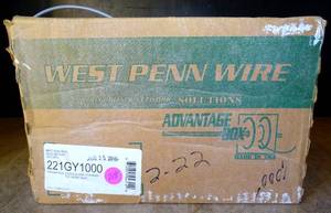 lot 218 image: $$$ West Penn Wire 221GY1000 - 2 Cond. 22 (7X30) Bare Cmr