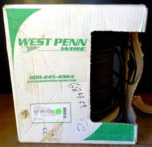 lot 222 image: $$$ - West Penn Wire 841BK1000 - Rg-6 18 Solid Bare Catv (APPROX 684 FEET)