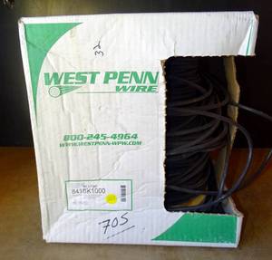 lot 223 image: $$$ - West Penn Wire 841BK1000 - Rg-6 18 Solid Bare Catv (APPROX 705 FEET)