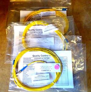 lot 239 image: FIBER OPTIC RISER CABLE 3M SCFC APC SIMPLEX 8.3125 OS2 STRAIGHT A-A  (3x$)