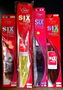 lot 268 image: Lord & Cliff Evita 100% Human Hair 6 piece Clip In Extension 14 & 18 (4X$) ASST COLOR