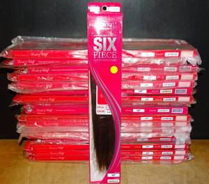 lot 292 image: BIG $ LOT - Lord & Cliff Evita 100% Human Hair 6 piece Clip In Extension 14 (18X$) COLOR L43033