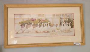 lot 10 image: FRAMED 1983 WATER COLOR PRINT AS SHOWN.