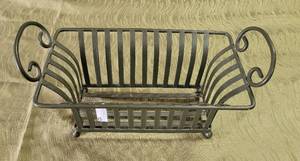 lot 12 image: METAL DECORATIVE BASKET IN STYLE SHOWN.