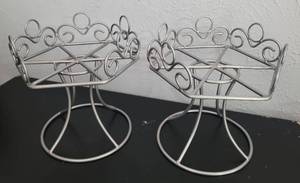 lot 20 image: METAL DECORATIVE HOLDERS AS SHOWN. (SOLD 2 X THE MONEY)