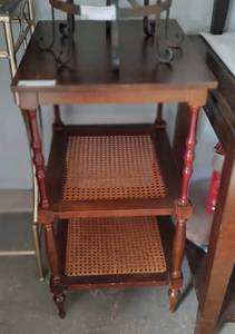 lot 5 image: VINTAGE STYLE 3-TIER ACCENT TABLE AS SHOWN.