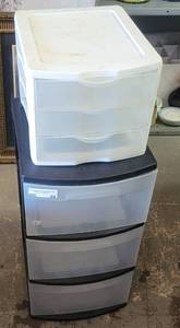lot 64 image: PLASTIC STORAGE DRAWERS AS SHOWN.