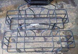 lot 65 image: (2) METAL WALL HANGING DECORATIVE SHELVES AS SHOWN.