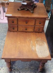 lot 68 image: VINTAGE COLUMBIA TELEPHONE TABLE IN STYLECOLOR SHOWN.