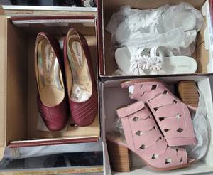 lot 119 image: (3) WOMENS HEELS IN STYLES, COLORS, & CONDITIONS AS SHOWN. (SOLD x3 THE MONEY)