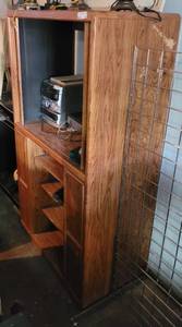 lot 129 image: MEDIA CABINET AS SHOWN. CONTENTS NOT INCLUDED.