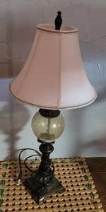 lot 131 image: TABLE LAMP WITH SHADE IN STYLE SHOWN.