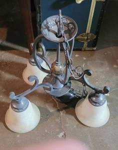 lot 141 image: 3-LIGHT FIXTURE IN STYLE SHOWN.
