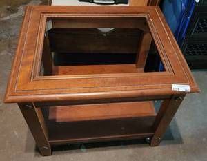 lot 145 image: WOODEN ACCENT  END TABLE AS SHOWN. NO GLASS.
