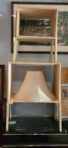 lot 150 image: (2) SHOP-MADE WOODEN STANDS AS SHOWN.